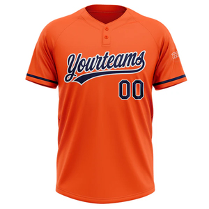 Yourteams <b>Baseball</b> Jersey Men's Orange Short Sleeve V-Neck Moisture Wicking Custom Team Name Sublimated Print - Product Image 2