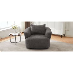 Poltrona Girevole da 97 cm, Divano Imbottito a 360 Gradi con Cuscino Decorativo, Arredamento per Soggiorno - Product Image 3