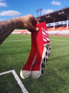 Custom Anti-Slip <b>Grip</b> Football <b>Socks</b> Knitted Cotton Crew Body and Cuff Logo Autumn Sports Footless <b>Socks</b> for Soccer - Product Image 5