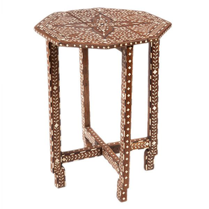 High Demand Eco-Friendly Bone Inlay <b>Round</b> Coffee <b>Table</b> Black <b>White</b> Handcrafted for Home Wedding Diwali Standard Quality - Product Image 4