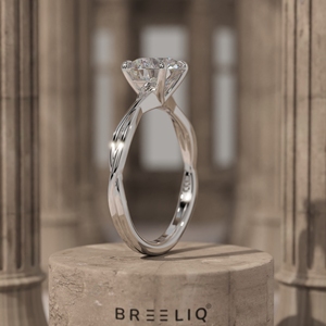 2CT Round Diamond Twist Shank Engagement Ring 14K Solid Gold Solitaire Ring Unique Braided Band <b>Bridal</b> Ring OEM ODM Supplier - Product Image 4