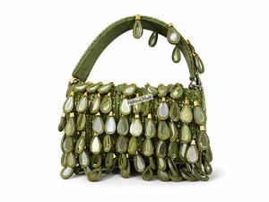 Premium Handmade Beaded <b>Shoulder</b> Bag Green Fashion Statement Party Clutch with Sequins & Gems - Product Image 4