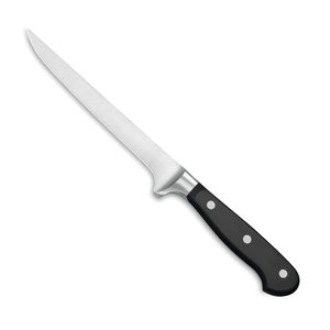 Couteaux à fileter professionnels, lame incurvée en acier inoxydable, manche ergonomique à triple rivet noir, pour le filetage du poisson et de la viande - Product Image 2