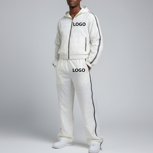 Nouvel ensemble de survêtements OEM pour hommes, coupe-vent 2 pièces en nylon 100% imprimé, style streetwear uni avec patchwork personnalisé et capuche - Product Image 4