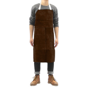 High Heat Resistant Welding Apron Heavy Duty Cowhide Split Leather CE Certified Adjustable Waist for Firefighting BBQ Spark Hand - Product Image 2