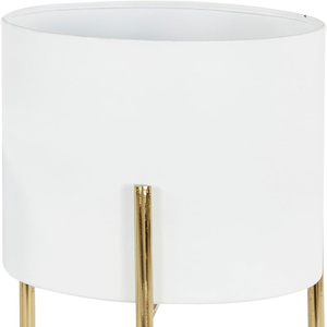 Metal Indoor Outdoor Planter Large Planter <b>Pot</b> with Removable Gold <b>Stand</b> Set of 3 Planters white Planter - Product Image 5