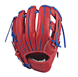 WARPRO INDUSTRY Adult <b>Red</b> Baseball <b>Glove</b> with Blue Stitching Full Finger H-Web Design Left Handed Throw Lightweight Durable - Product Image 1