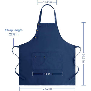 ผ้ากันเปื้อนผ้าฝ้ายลายยิ้ม แบบไขว้หลัง สกรีนโลโก้ได้ สำหรับผู้ชาย ผู้หญิง เชฟ พนักงานเสิร์ฟ ศิลปิน บาริสต้า ร้านกาแฟ ร้านอาหาร บาร์ ผ้ากันเปื้อนทำงาน - Product Image 6