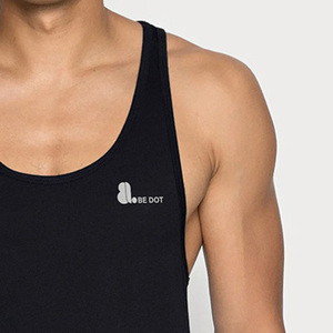 เสื้อกล้ามผู้ชายแบบ Racerback ผ้าฝ้ายใยไผ่ พิมพ์ลายการ์ตูน โลโก้ด้านหน้า สไตล์ไฮสตรีท ไม่หดตัว - Product Image 2