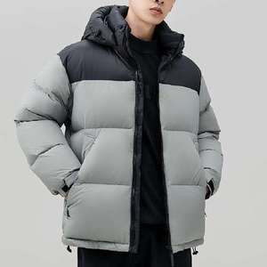 Veste matelassée respirante en polaire à blocs de couleur pour homme, avec capuche et fermeture éclair, parka chaude d'hiver, manteau décontracté pour l'extérieur - Product Image 3