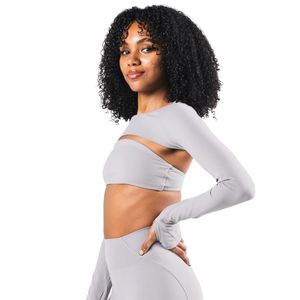 Top Deportivo Blanco de Manga Larga con Aberturas para Mujer, para Gimnasio, Fitness, Yoga, Entrenamiento, Ropa Deportiva Activa, Transpirable y de Alto Rendimiento - Product Image 5