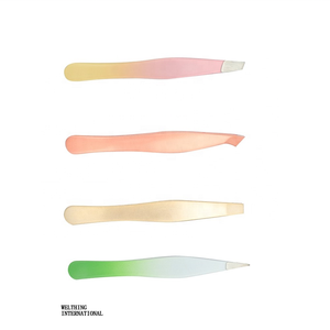 Mini ensemble personnalisé de 4 pièces Mini pince à sourcils colorée Outil d'épilation de cheveux de beauté Pointes inclinées pour les poils incarnés - Product Image 6