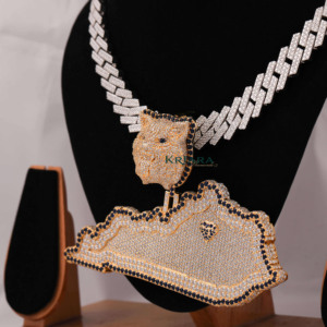 Collier pendentif panthère en argent 925 plaqué or 18 carats avec moissanite, bijoux de luxe sur le thème des animaux, unisexe - Product Image 2