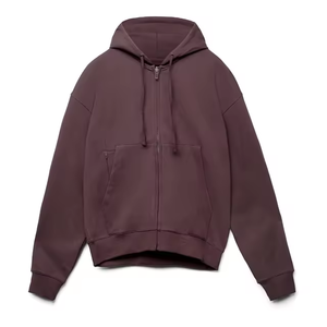 Sudadera con capucha extragrande para hombre, con cremallera, color liso, informal, de algodón, felpa francesa, para otoño - Product Image 2