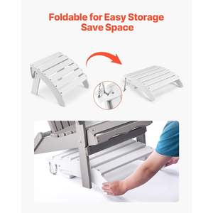 Reposapiés Plegable de Plástico HDPE Blanco Adirondack, 17.7 Pulgadas de Largo x 19.7 Pulgadas de Ancho x 13.8 Pulgadas de Alto, Resistente a la Intemperie, para Porche, Ampliamente Utilizado - Product Image 3