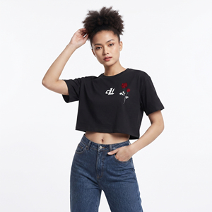 Camisetas Cortas Casuales con Estampado Gráfico para Mujer, Camiseta con Logotipo Personalizado, Impresión DTG de Alta Calidad, Estilo Vintage, Ropa Urbana de Verano, Corte Cuadrado - Product Image 1
