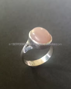 Venta caliente hecho a mano 925 plata esterlina melocotón piedra lunar clásico anillo facetado Marquesa piedra preciosa anillo regalo perfecto para mujeres - Product Image 6