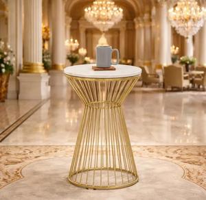 Modern Marble Top <b>Console</b> <b>Table</b> with <b>Gold</b> Metal Pedestal Base Contemporary Entryway Accent Furniture - Product Image 1
