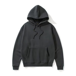 <b>Top</b> Trending Custom Men's Oversized Pullover Hoodie High Quality 100% Cotton Solid Knitted Fleece <b>String</b> Drop Shoulder Hoodies - Product Image 1