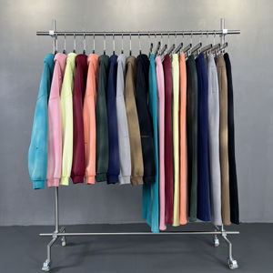 Conjunto de Sudadera con Capucha y Pantalones Deportivos Anchos de Estilo Urbano, Lavado Ácido Vintage, Estampado Personalizado a Precio de Fábrica - Product Image 6