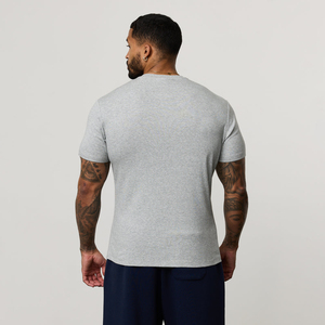 Camiseta de Hombre, Gris, Manga Corta, Cuello Redondo, Corte Regular, Algodón Jersey, Color Sólido, Diseño Liso Tejido - Product Image 3