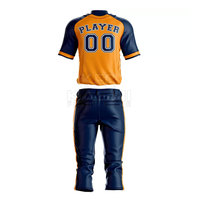 Ensemble d'uniformes de baseball personnalisés pour hommes adultes, design sur mesure, tissu respirant, léger et anti-humidité, 100 % polyester, manches courtes