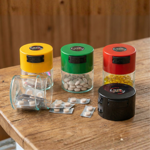 Recipiente Hermético de Grado Alimenticio PS, Tamaño de Bolsillo, Apertura con un Toque, 0.12L, Resistente a Fugas, para Almacenamiento Portátil de Vitaminas, Cápsulas y Suplementos, a Prueba de Humedad - Product Image 1