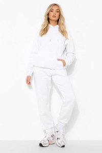 Custom White Oversized Hooded <b>Fleece</b> <b>Sweatshirt</b> Solid Color Casual Pullover with Pocket Unisex Autumn Wear Embroidery Logo OEM - Product Image 4