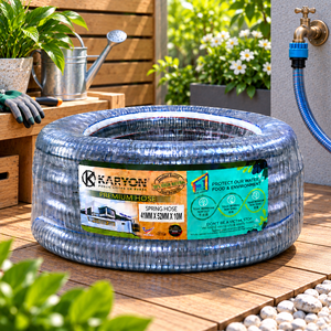 KARYON Clear PVC Spring Hose Steel Wire Reinforced Suction Pipe for Water Pump Drainage Farm Irrigation Contractor Supply - Product Image 1
