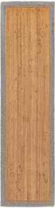 Alfombra de Yute Natural Tejida a Mano con Borde Gris para Interiores, Pasillos, Cocinas y Pisos - Product Image 2