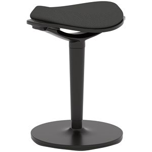 Sedia Ergonomica Basculante con Base in Nylon Regolabile, Sgabello a Dondolo per Scrivania, Comoda Funzione di Inclinazione per Ufficio, Nera - Product Image 1