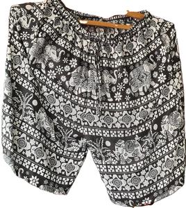 กางเกงขาสั้นผ้าฝ้ายสไตล์ฮิปปี้โบฮีเมียนอย่างเป็นทางการพร้อมพิมพ์ลายไทยป้องกันริ้วรอย - Product Image 1