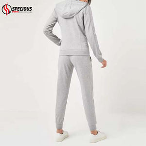 Survêtements décontractés pour femmes 100% coton à capuche, personnalisables, écologiques, respirants, vente en gros - Product Image 2