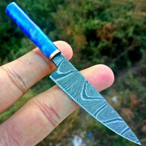 Couteau de Chef Personnalisé Fait Main Burraq DIY OEM en Acier Damas, Mini Couteau de Cuisine avec Manche Magnifique, Idéal pour un Cadeau - Product Image 4