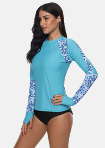 Maillot de bain anti-UV pour femme à manches longues, respirant et à séchage rapide, en Spandex/Polyester extensible, avec manches sublimées pour le fitness - Product Image 4