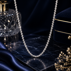 Platinum Plated Link <b>Chain</b> Necklace Twisted <b>Rope</b> High Polish Trendy Women's Jewelry Daily Wear Party Gift Wedding - Product Image 1