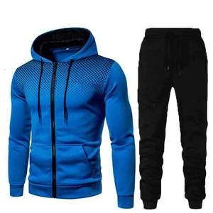 Conjunto de Sudadera con Capucha y Pantalones Deportivos para Hombre, Diseño a Cuadros, Ligero, 100% Algodón, Transpirable, con Logotipo Personalizado, OEM - Product Image 2