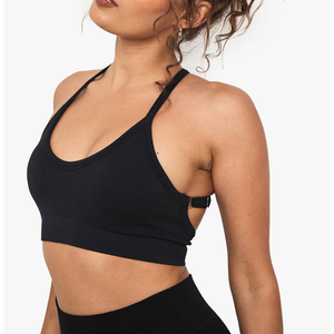 Nuevo sujetador deportivo sexy con tirantes finos, acolchado, espalda cruzada abierta, a prueba de golpes, de alto impacto, para gimnasio, entrenamiento al aire libre, top activo para mujer. - Product Image 5