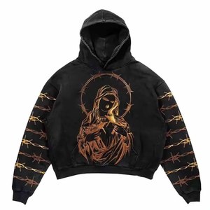 Sweat à capuche surdimensionné à imprimé graphique, style streetwear, par Twin City Custom, prix de gros, fabriqué en usine - Product Image 1