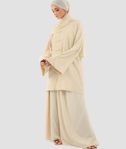 Vintage Floral Long Sleeve Maxi Kit <b>Dress</b> Asymmetrical Hem Modest Middle Eastern Design Polyester Breathable <b>Prayer</b> Wedding Wear - Product Image 2