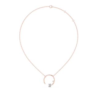 Pendentif solitaire en diamant de laboratoire taille émeraude, or massif 10K 14K 18K, bijoux fins pour femmes, chaîne incluse, cadeau - Product Image 4