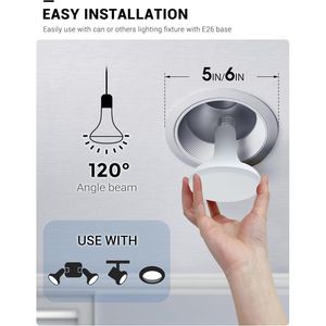 Bombillas LED BR30 de 11W (Equivalente a 100W), Rojas, Empotrables, 900lm, No Regulables, Base E26 para Iluminación Empotrada, Paquete de 2 - Product Image 4