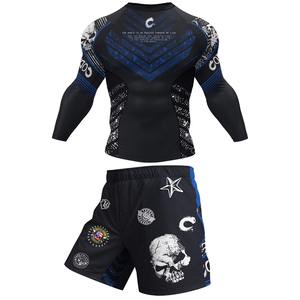 Conjunto de Entrenamiento MMA Antibacterial Personalizado para Hombre, en Spandex/Poliéster, con Camiseta de Protección y Pantalones Cortos para Grappling y Lucha MMA - Product Image 3
