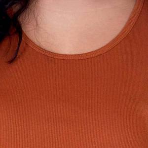 Women's <b>Rust</b> Knitted O-Neck Sleeveless Tank <b>Top</b> Casual Solid Color Regular Length <b>Top</b> - Product Image 5