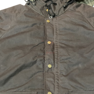 Veste de chasse marron cirée en gros avec capuche, poches utilitaires pour vêtements de travail, imperméable et coupe-vent, veste de terrain classique - Product Image 6