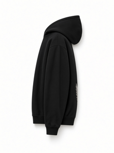 Sweat à capuche imprimé LORY WING unisexe, coupe ample, noir, streetwear décontracté, vêtements d'automne - Product Image 4