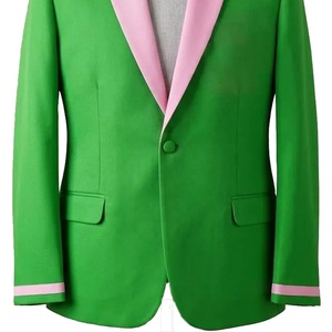 Blazer Verde para Mujer Divine 9 con Forro Rosa, Cierre de un Botón, Cuello de Solapa, Manga Larga, Corte Regular, Color Sólido para Todas las Temporadas - Product Image 3