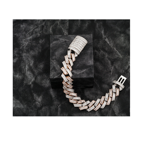 Bracelet unisexe de luxe en argent sterling 925, style cubain, inspiré des diamants, idéal pour les mariages et les cadeaux - Product Image 1