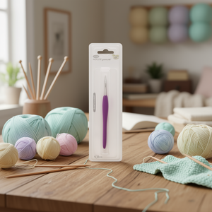 Crochet à crochetage Ilan 4 mm 138 mm avec manche souple pour le tricot et les travaux manuels - Product Image 2