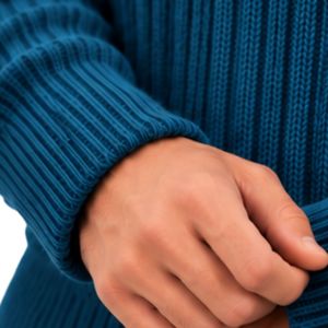 Suéter de cuello alto acanalado azul verdoso para hombre, jersey de invierno de manga larga, cuello alto, cálido, informal, de punto, a la moda - Product Image 5